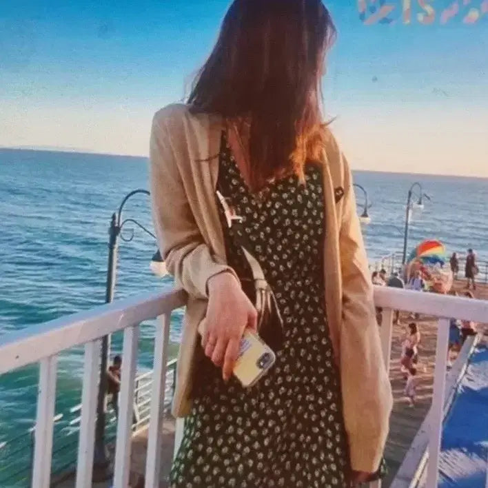 [BUNJANG] Floral V-Neck Dress / 플라워 브이넥 원피스