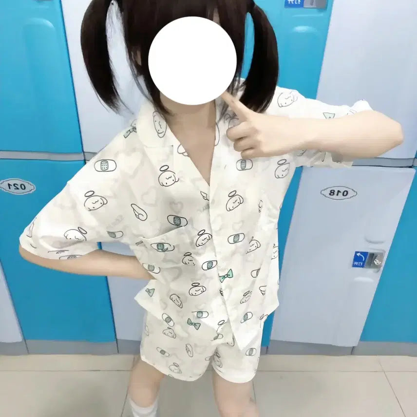 [BUNJANG] Subculture Angel Satin Pajama Set / 서브컬쳐 엔젤 새틴 파자마 반팔/긴팔 잠옷 세트