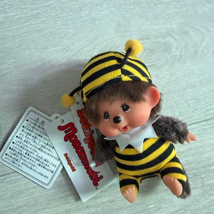 [BUNJANG] Monchhichi Big Head SS Bee Keychain / 몬치치 빅헤드 SS 꿀벌 키 체인 새상품