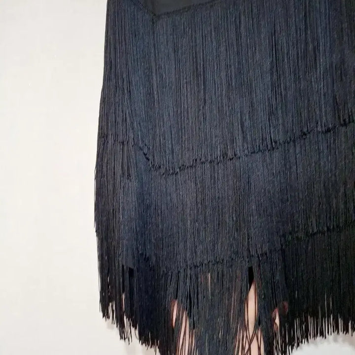 [BUNJANG] Black Pleated Four-Tier Dance Skirt / 블랙 라인댄스 언블플릿츠4단  스커트