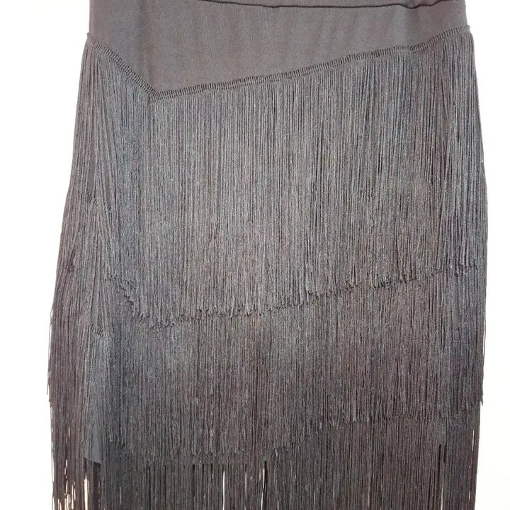 [BUNJANG] Black Pleated Four-Tier Dance Skirt / 블랙 라인댄스 언블플릿츠4단  스커트