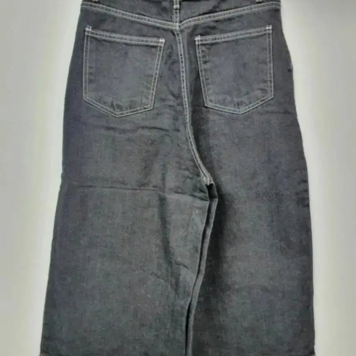 [BUNJANG] Bermuda Wide Black Jeans / 반택 무료 버뮤다  와이드 블랙 청바지 통바지