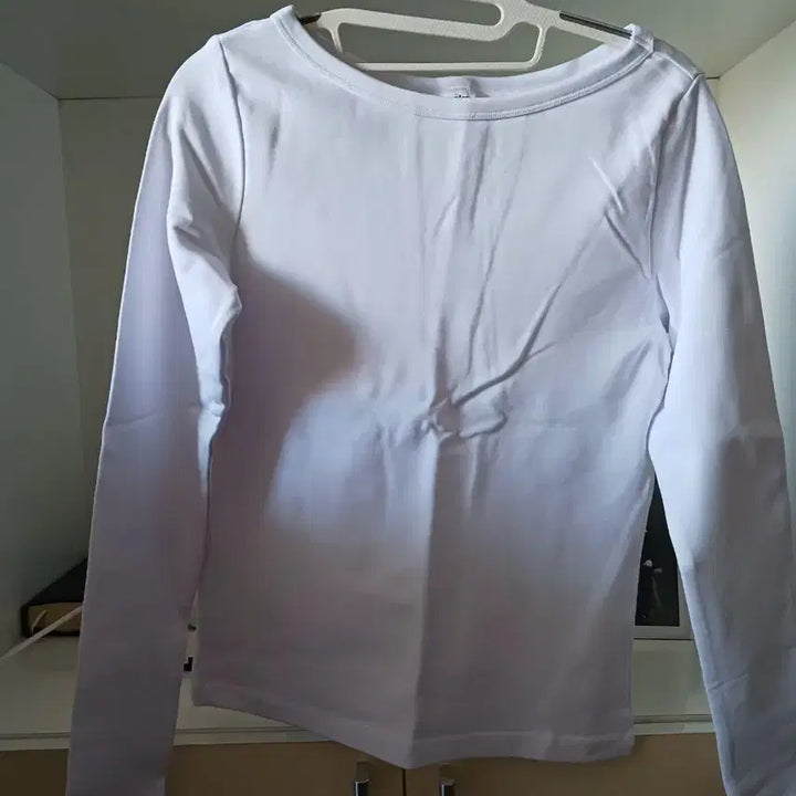 [BUNJANG] White Long Sleeve T-shirt / 면 95% 화이트 흰 색상 긴팔 티셔츠 새상품(55-66/ M95)