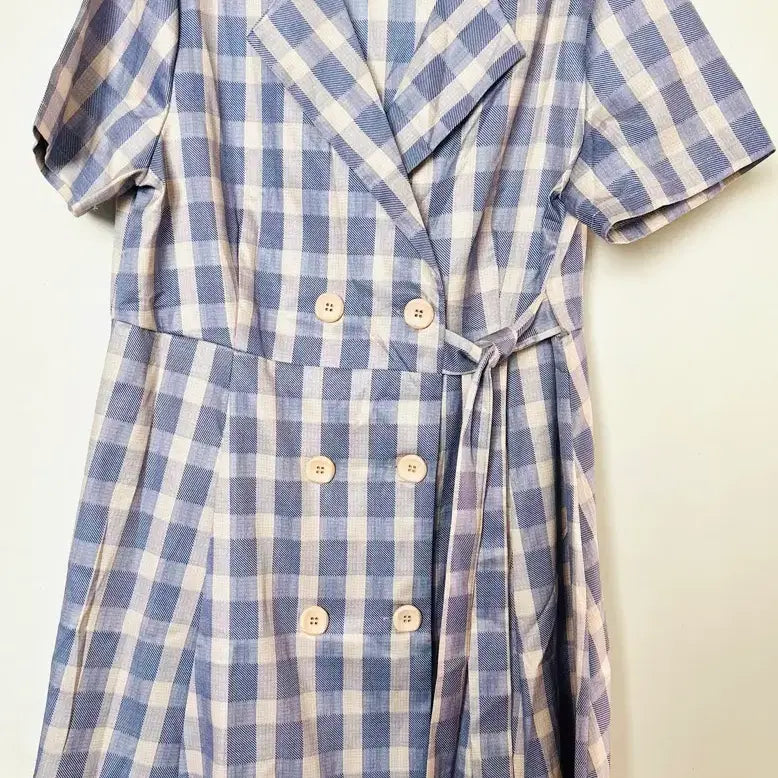 [BUNJANG] Daily Wear Checkered Short Sleeve Mini Dress / 데일리웨어 체크 반팔 원피스