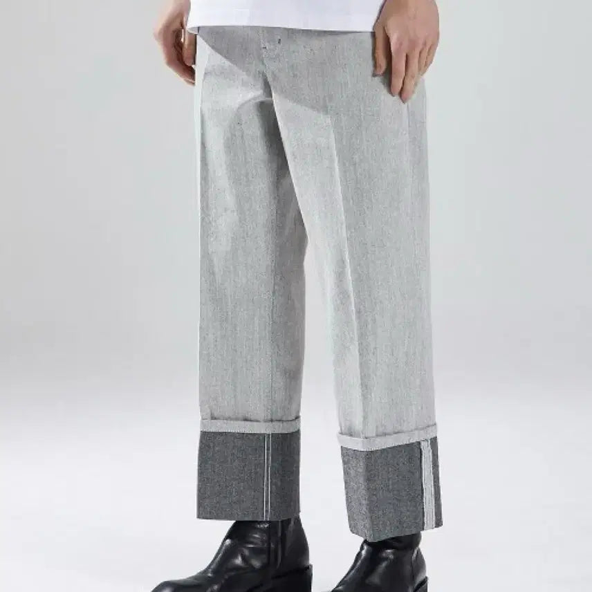[BUNJANG] Maison Mineed Turn-Up Denim White 48 Jeans / 메종미네드 턴업 데님 화이트 48 사이즈