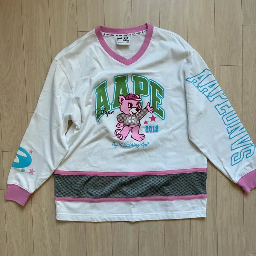 [SOLD OUT] AAPE by Bape 하키저지 롱슬리브 XXS (실제 스몰-미디엄)