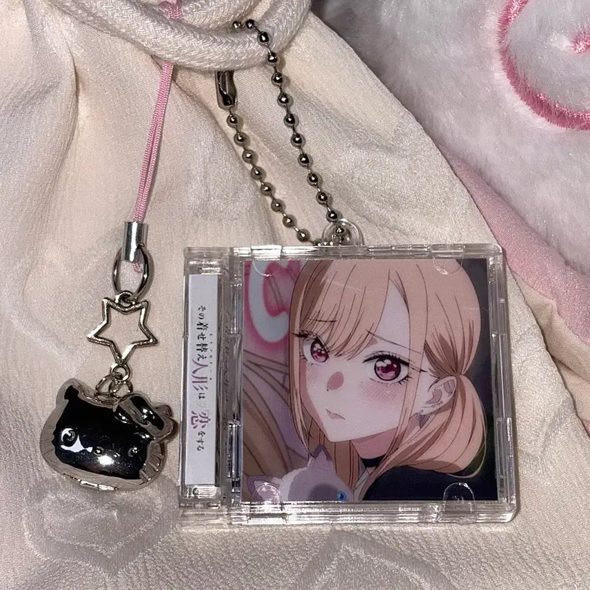 [BUNJANG] Bucchu Marine Double-Sided Acrylic CD Keyring with NFC Tag / [그 비스크 돌은 사랑을 한다] NFC 부끄 마린 양면 아크릴 CD 키링