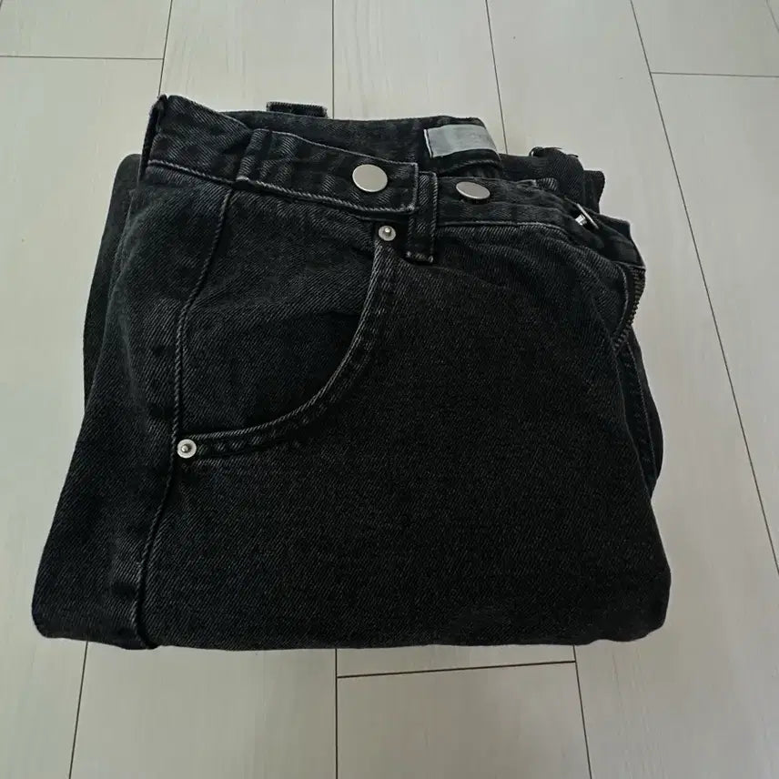 [BUNJANG] Wide Black Denim Pants / 와이드 흑청 팬츠