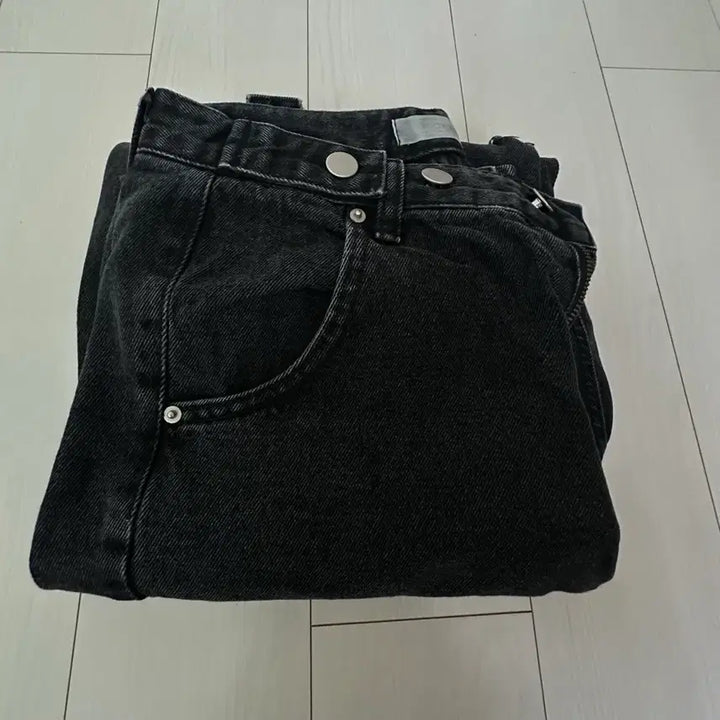 [BUNJANG] Wide Black Denim Pants / 와이드 흑청 팬츠