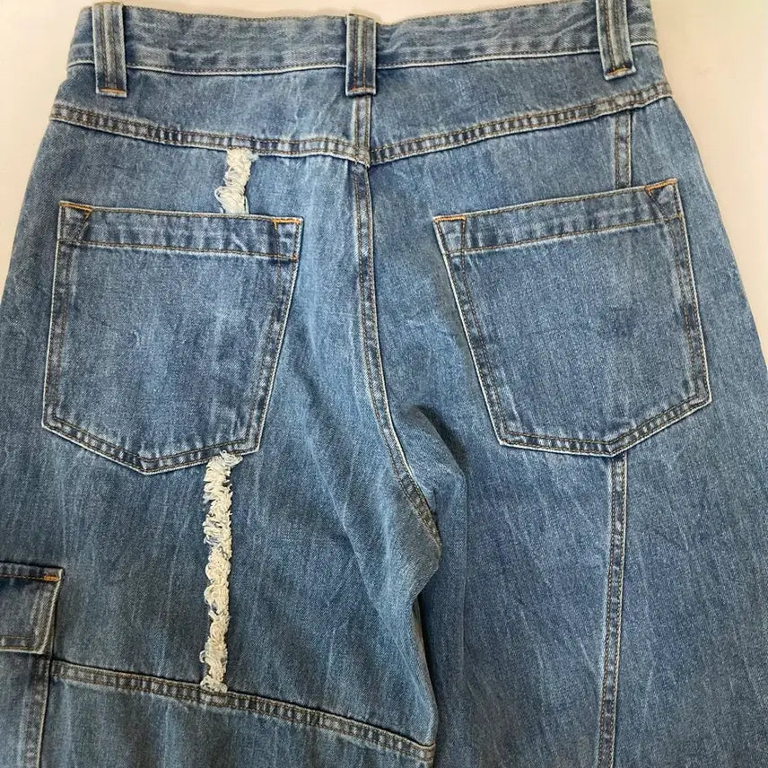 [BUNJANG] Nohant Unbalanced Wide Denim Jeans / [노운/1]언발란스 와이드 데님