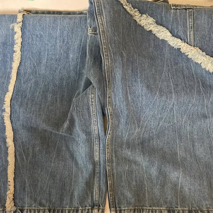 [BUNJANG] Nohant Unbalanced Wide Denim Jeans / [노운/1]언발란스 와이드 데님