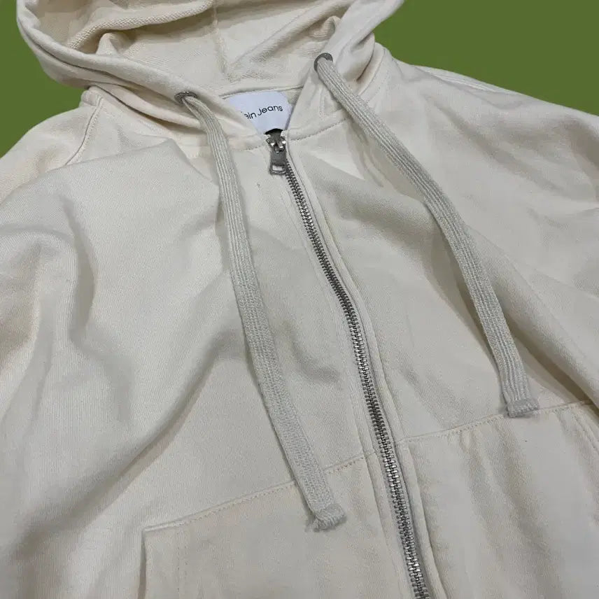 [BUNJANG] Calvin Klein Ivory Hooded Zip-up / CK 캘빈클라인 아이보리 후드집업