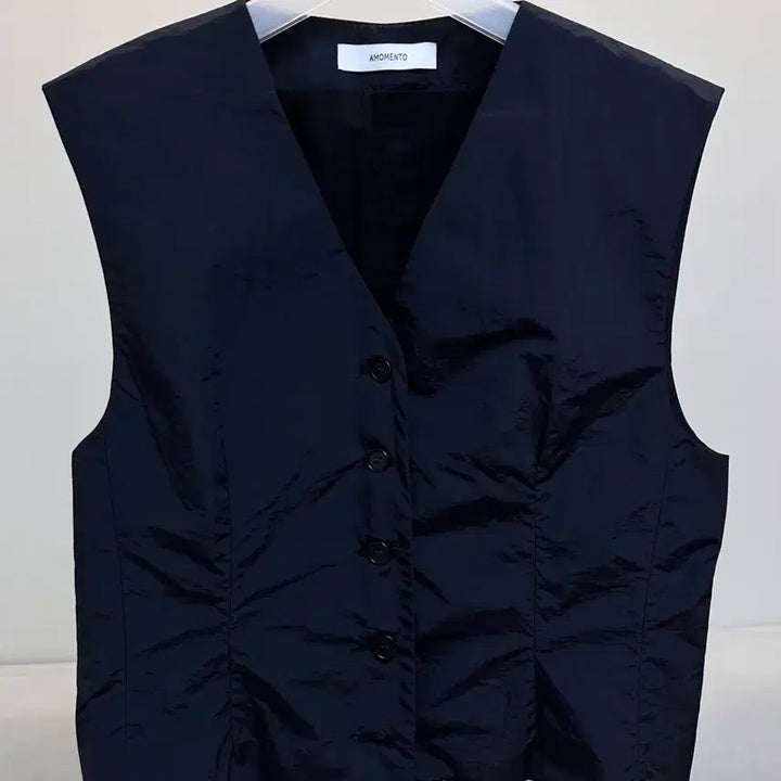 [BUNJANG] Amomento Black Nylon Vest / Amomento 아모멘토 블랙 나일론 베스트