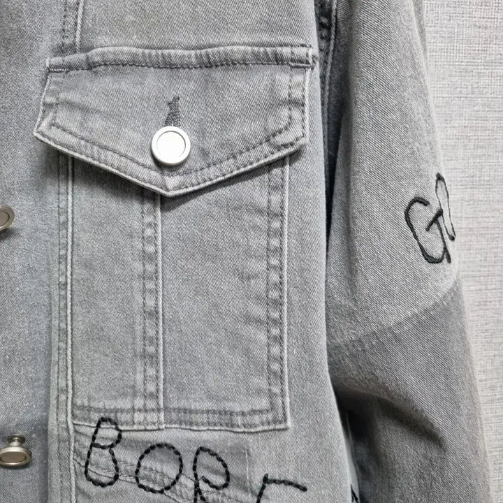 [BUNJANG] Denim Washing Jacket Grey Vintage Style Unisex / 데님 워싱 자켓 그레이 빈티지 스타일 100~남녀공옹