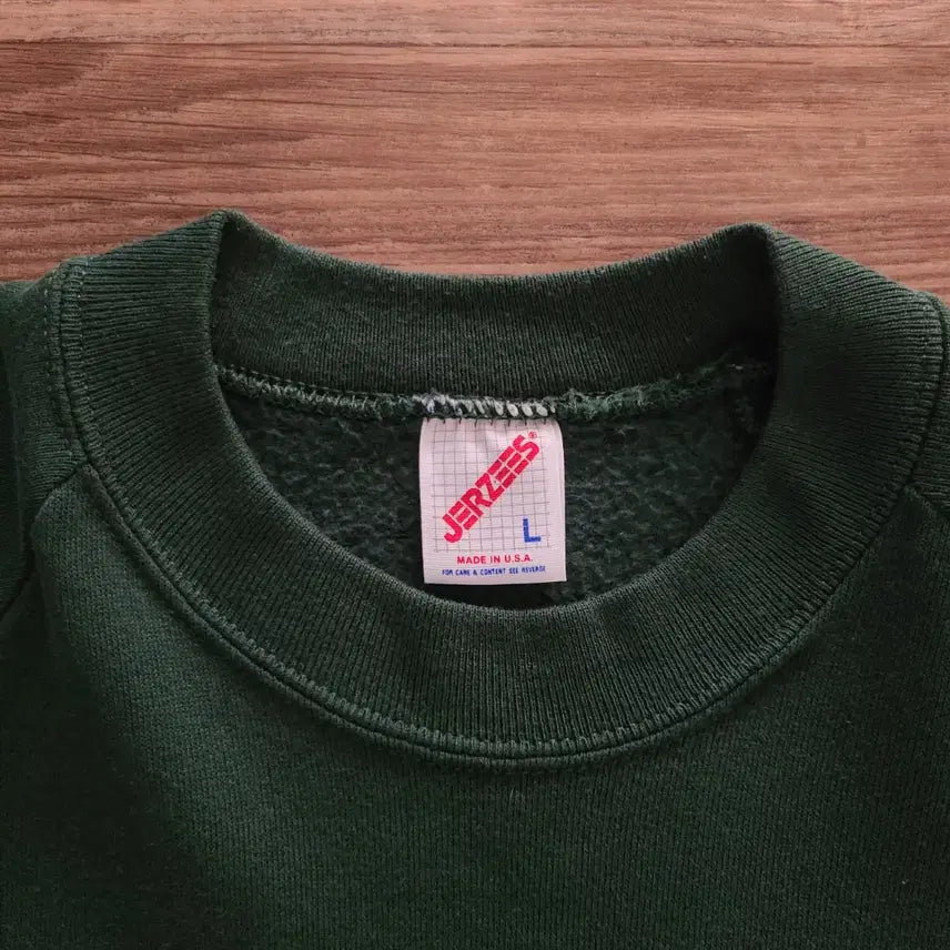 [BUNJANG] Jerzees Raglan Khaki Sweatshirt / 80s USA  jerzees 나그랑 카키 빈티지 스웻셔츠 긴팔 맨투맨