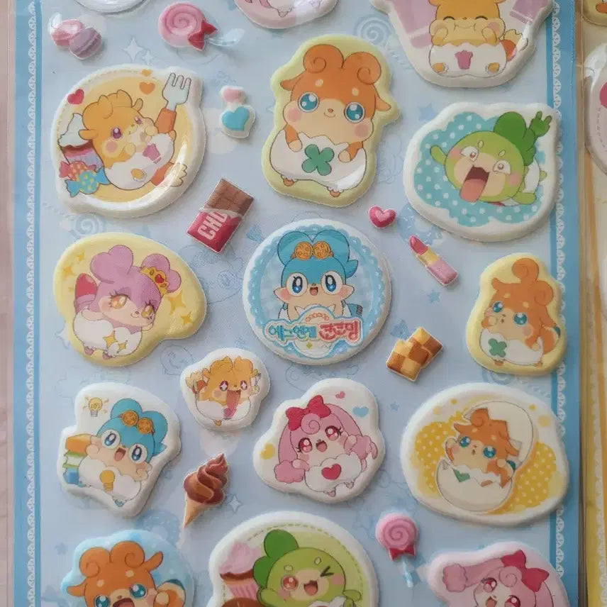 [BUNJANG] Egg Angel Kokoming Stickers Set / 미개봉) 2종 에그엔젤 코코밍 뽀송뽀송 스티커 다꾸 문방구 캐릭터 추억