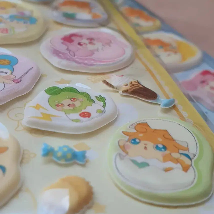 [BUNJANG] Egg Angel Kokoming Stickers Set / 미개봉) 2종 에그엔젤 코코밍 뽀송뽀송 스티커 다꾸 문방구 캐릭터 추억