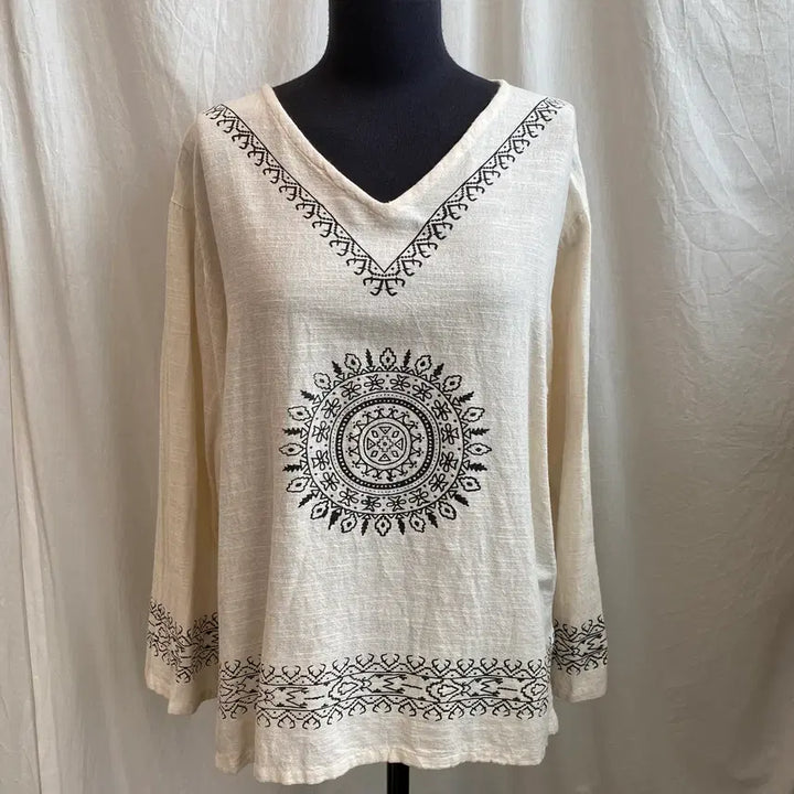 [BUNJANG] Ethnic Cotton Blouse (F) / 에스닉 면블라우스(F)