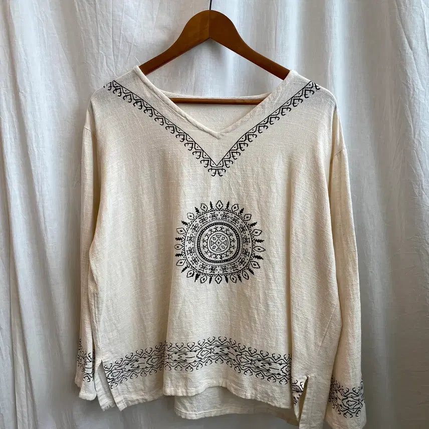 [BUNJANG] Ethnic Cotton Blouse (F) / 에스닉 면블라우스(F)