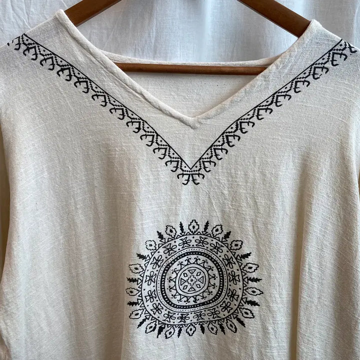 [BUNJANG] Ethnic Cotton Blouse (F) / 에스닉 면블라우스(F)