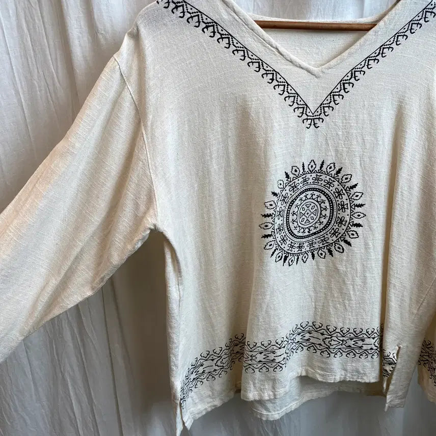 [BUNJANG] Ethnic Cotton Blouse (F) / 에스닉 면블라우스(F)