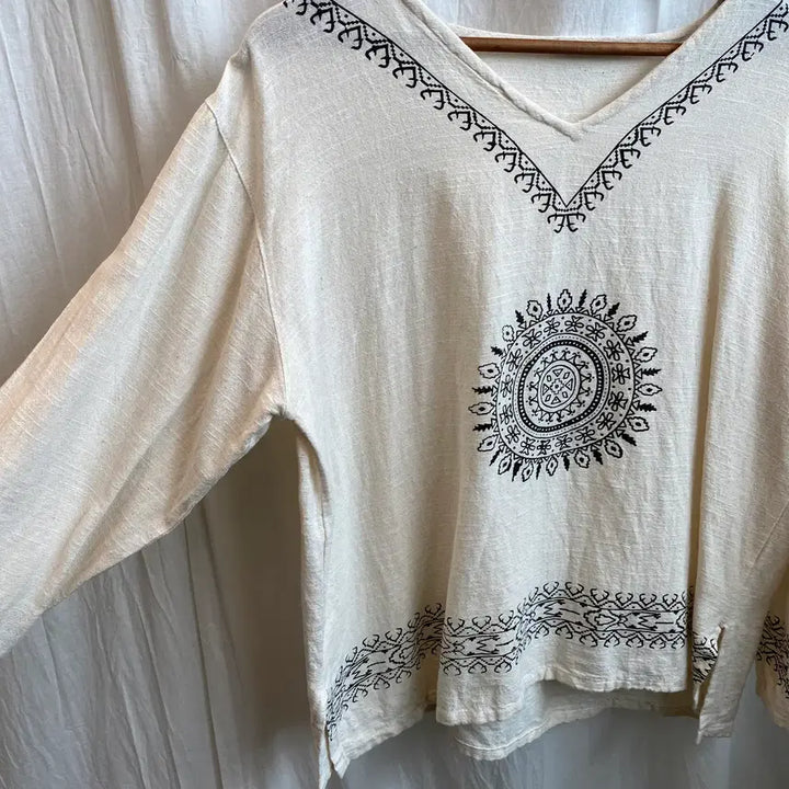 [BUNJANG] Ethnic Cotton Blouse (F) / 에스닉 면블라우스(F)