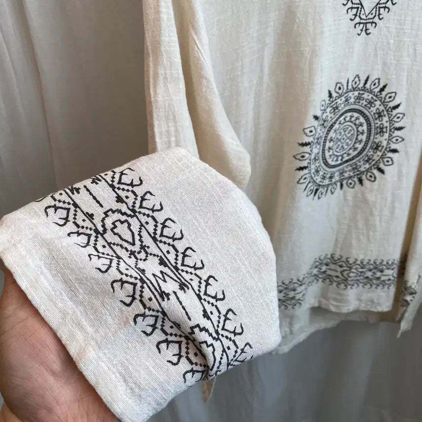 [BUNJANG] Ethnic Cotton Blouse (F) / 에스닉 면블라우스(F)