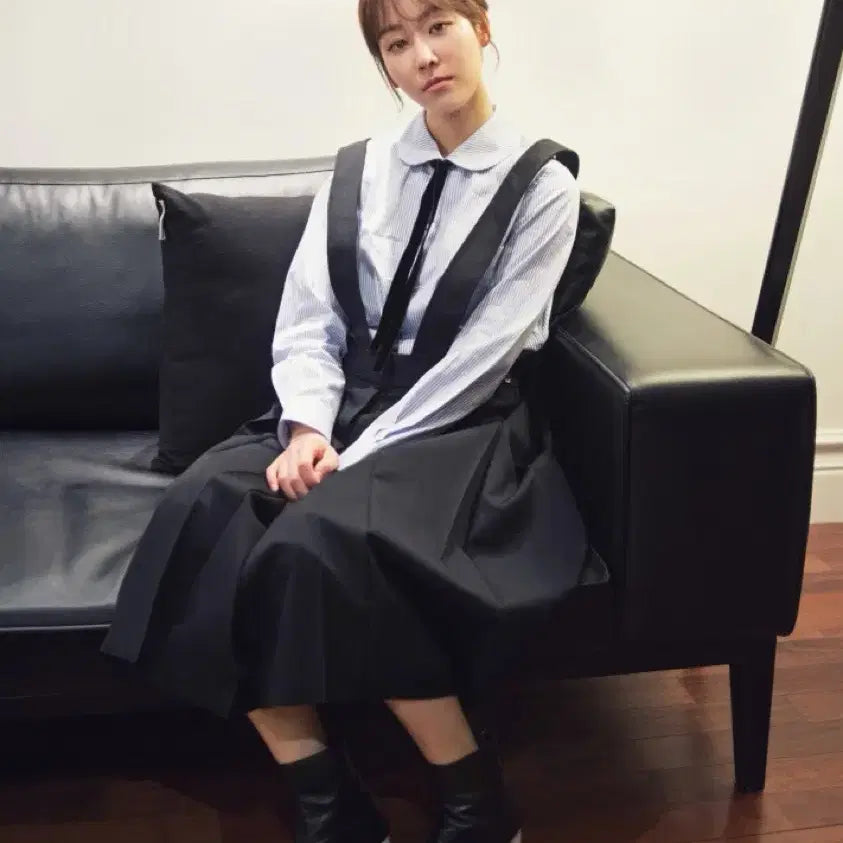[BUNJANG] Black Deep V-Neck Long Dress / 블랙 딥브이넥 원피스