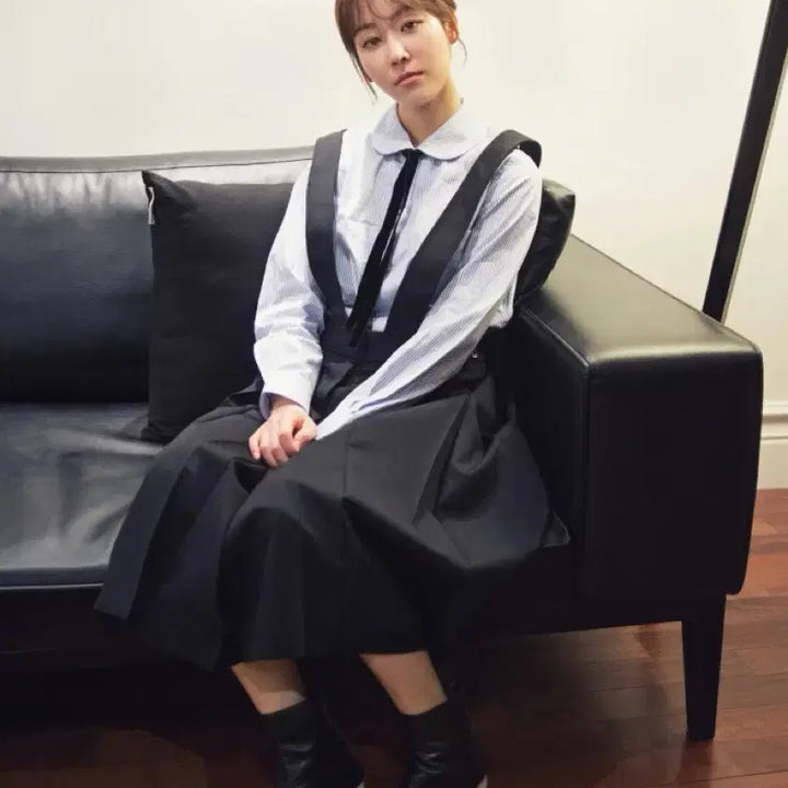 [BUNJANG] Black Deep V-Neck Long Dress / 블랙 딥브이넥 원피스