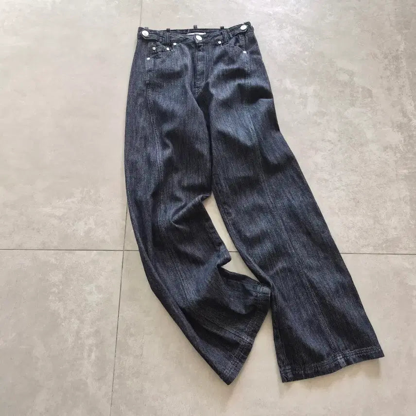 [BUNJANG] YUSE Black Denim Wide Pants M / YUSE 데님 흑청 와이드 팬츠 M