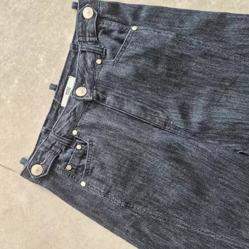 [BUNJANG] YUSE Black Denim Wide Pants M / YUSE 데님 흑청 와이드 팬츠 M