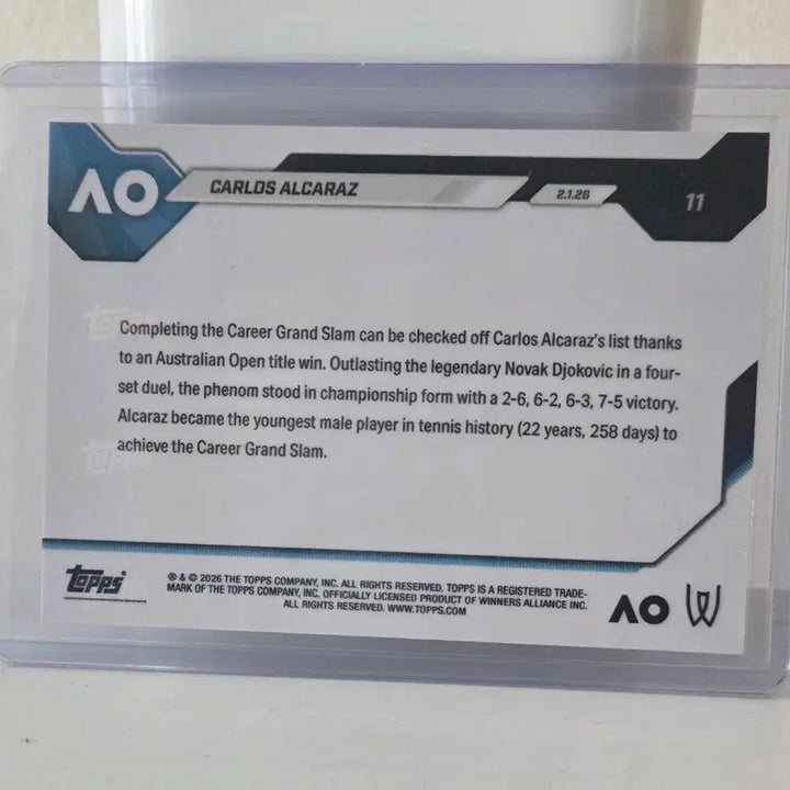 [BUNJANG] Topps Carlos Alcaraz Grand Slam Commemorative Card / Topps Now 테니스 알카라스 최연소 그랜드슬램 달성기념 카드