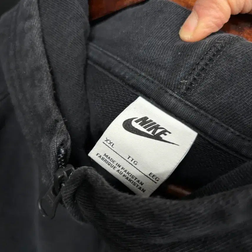 [BUNJANG] Nike Big Swoosh Half-Zip Hoodie / 나이키 정품 빅스우시 반집업 후드티