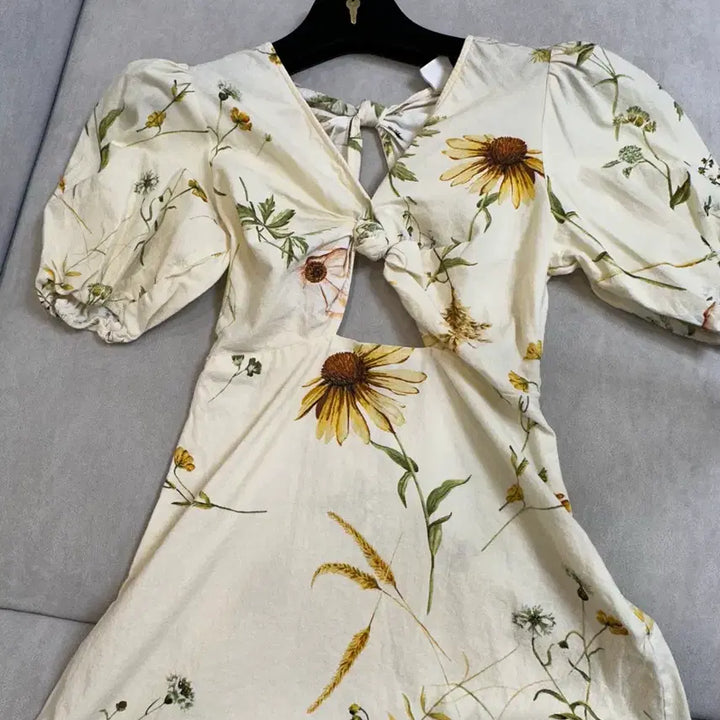 [BUNJANG] Zara Cha Jung-won Yellow Midi Dress / 차정원 zara 원피스 옐로우