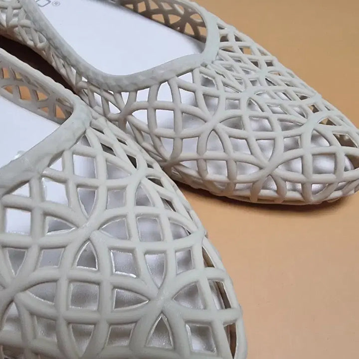 [BUNJANG] Generic Beige Jelly Flat Shoes for Women / 펀칭 플랫 230 젤리슈즈 베이지 여성