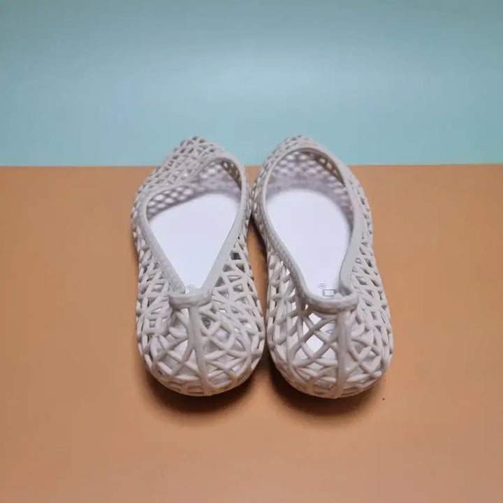 [BUNJANG] Generic Beige Jelly Flat Shoes for Women / 펀칭 플랫 230 젤리슈즈 베이지 여성