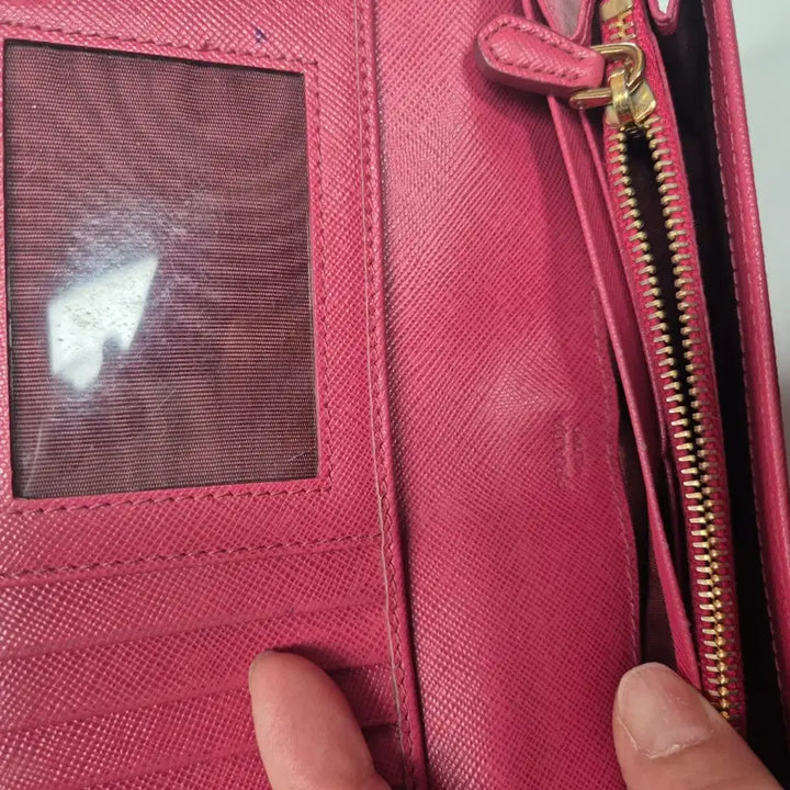 [BUNJANG] Prada Pink Long Wallet / 프라다 핑크 장지갑 정품