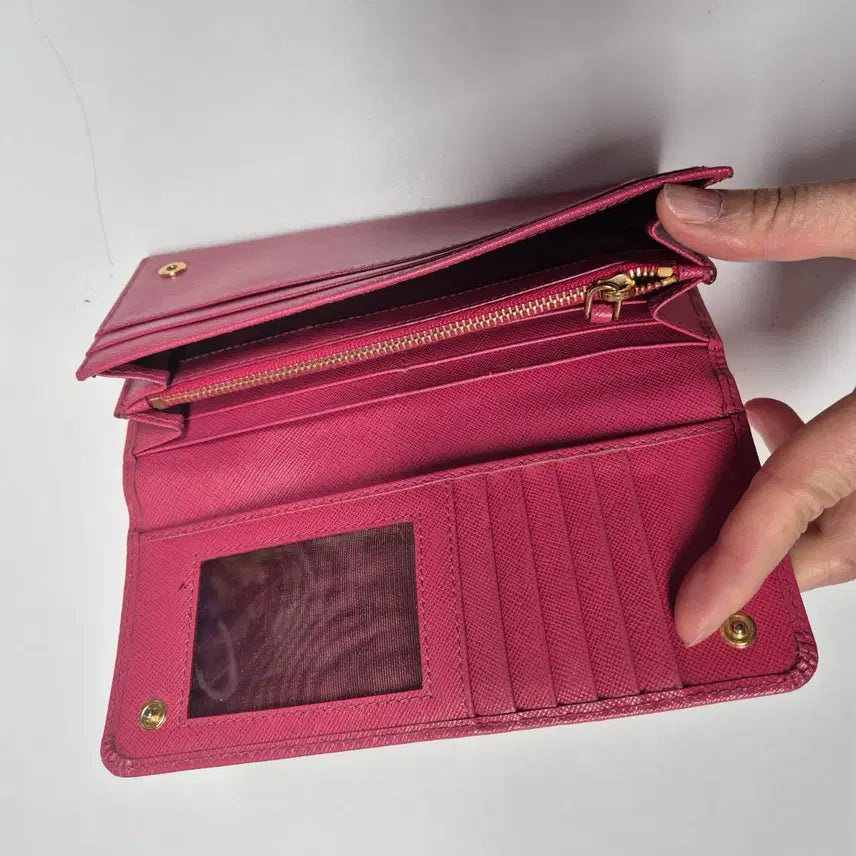 [BUNJANG] Prada Pink Long Wallet / 프라다 핑크 장지갑 정품