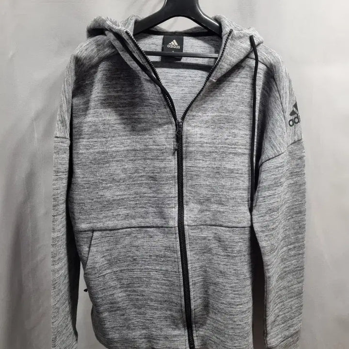 [BUNJANG] Adidas Gray Hoodie Zip-up / 아디다스 그레이 후드 집업