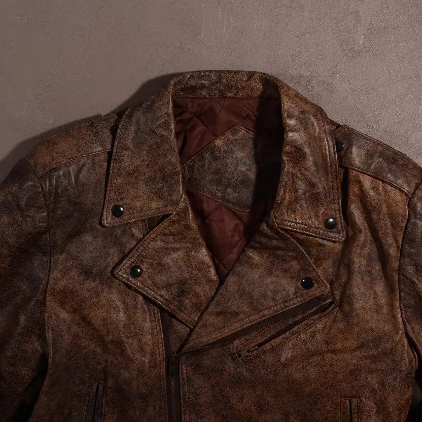 [BUNJANG] Leather Double Rider Jacket C323 / 래더 더블 라이더 자켓 C323