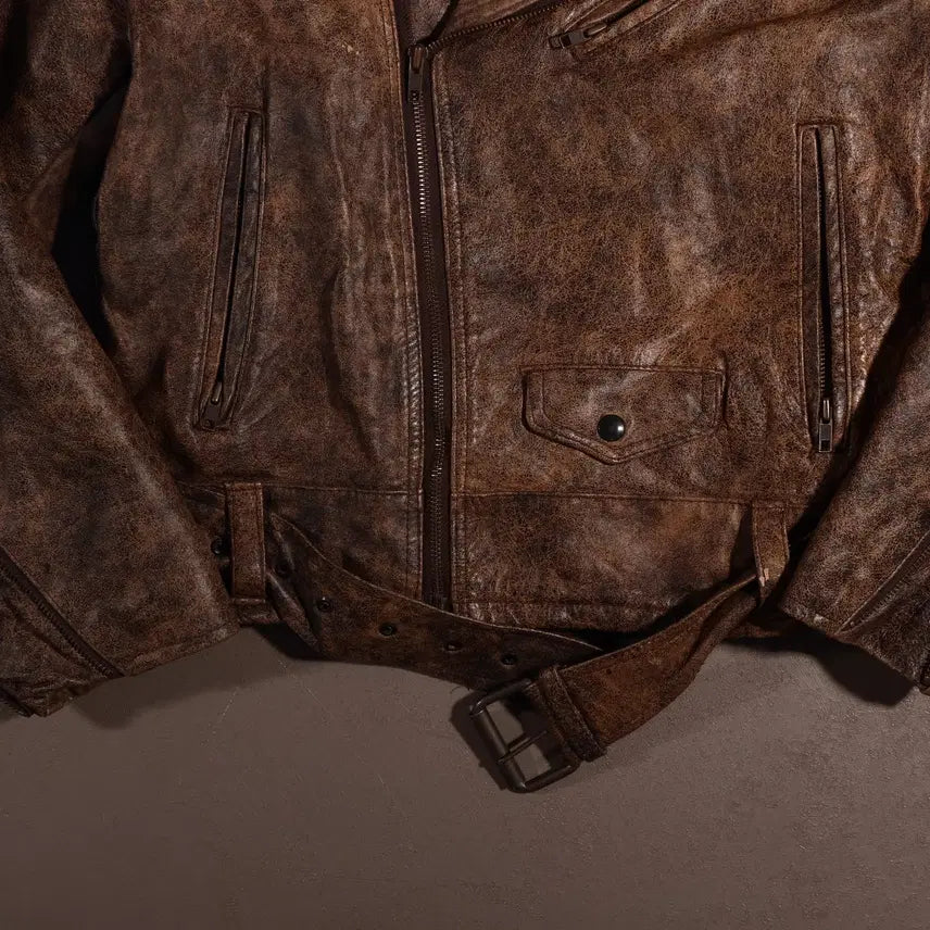 [BUNJANG] Leather Double Rider Jacket C323 / 래더 더블 라이더 자켓 C323