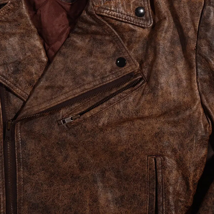 [BUNJANG] Leather Double Rider Jacket C323 / 래더 더블 라이더 자켓 C323