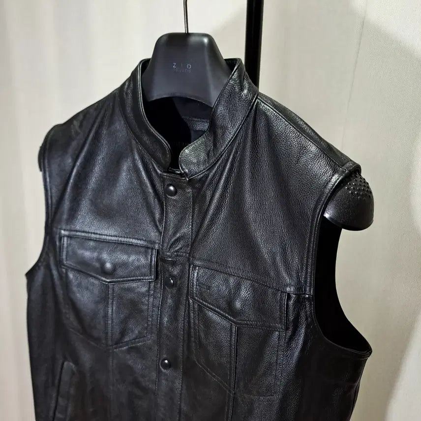 [SOLD OUT] (새상품급) 소가죽 바이커 베스트 L B559