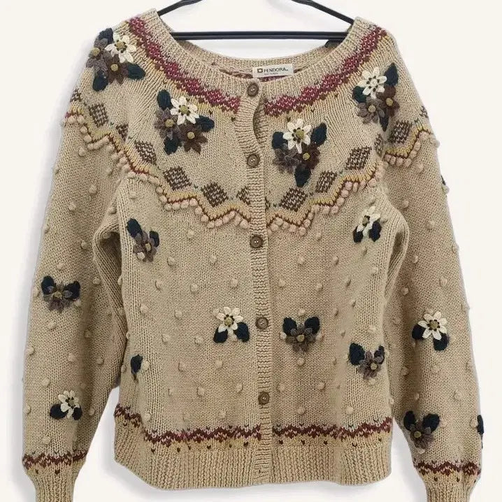 [BUNJANG] Mori Girl Floral Embroidery Cardigan / (설명필독) 대장템 모리걸 폼폼 꽃자수 가디건
