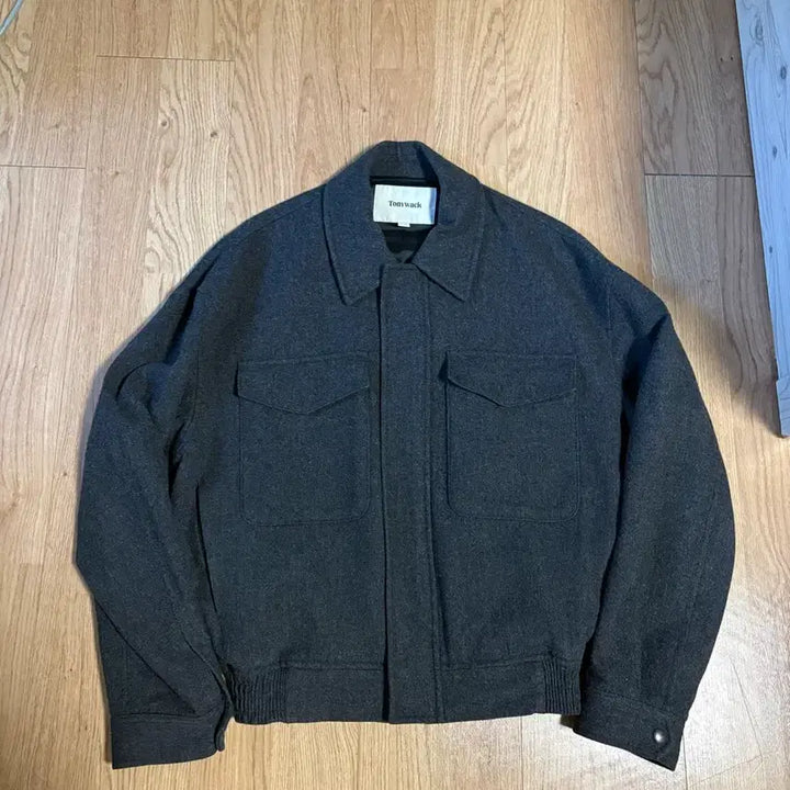 [BUNJANG] Toni Wek Merino Wool Chest Pocket Blouson Dark Gray Jacket / 토니웩 메리노울 체스트포켓 블루종 다크그레이