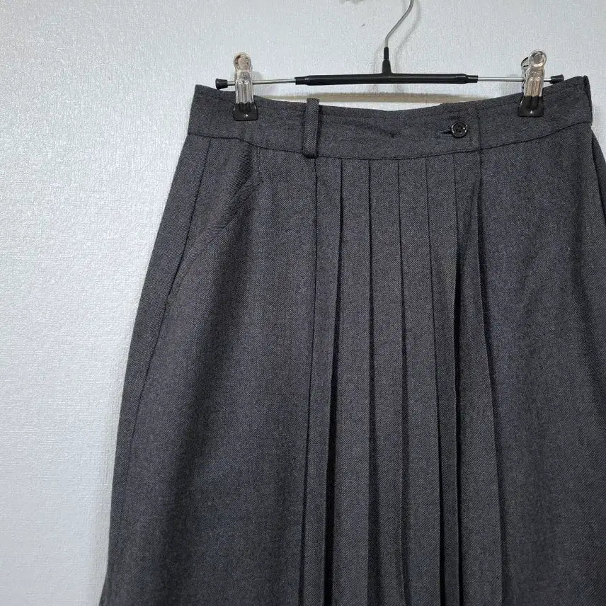[BUNJANG] Kenzo Pure Wool Pleated Wrap Skirt / 겐죠 일본 순모 플리츠 랩스커트 55~66