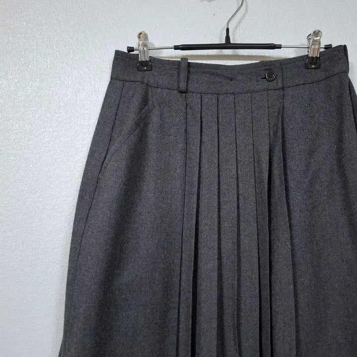 [BUNJANG] Kenzo Pure Wool Pleated Wrap Skirt / 겐죠 일본 순모 플리츠 랩스커트 55~66