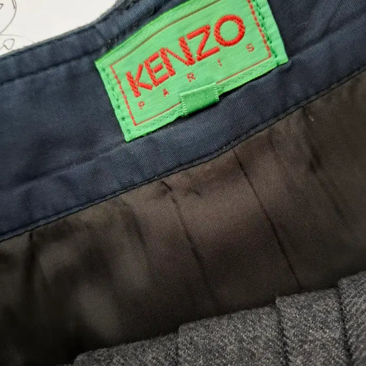 [BUNJANG] Kenzo Pure Wool Pleated Wrap Skirt / 겐죠 일본 순모 플리츠 랩스커트 55~66