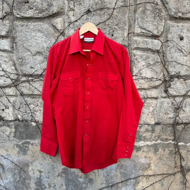 [BUNJANG] Karman USA Fading Western Shirt / 80~90s karman usa 빈티지 페이딩 웨스턴 셔츠 레드