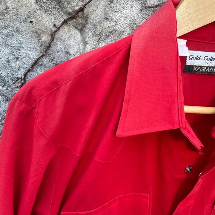 [BUNJANG] Karman USA Fading Western Shirt / 80~90s karman usa 빈티지 페이딩 웨스턴 셔츠 레드